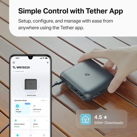 TP-Link Ultra-Portable Wi-Fi 6 AX1500 Travel Router TL-WR1502X | Easy Public WiFi Sharing | Hotel/RV/Travel Approved | Phone WiFi Tether | USB C Powered | Multi-Mode | Tether App | Durable Design