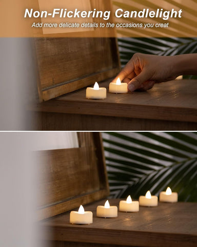 BEICHI Flameless Candles, 12/24/50/100/150 Pack Tea Lights Battery Operated