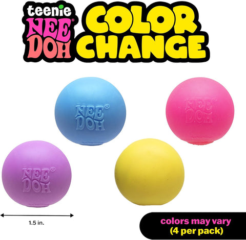 Schylling Needoh Teenie Color Change Needoh - Sensory Squeeze Toy - 4 Pack