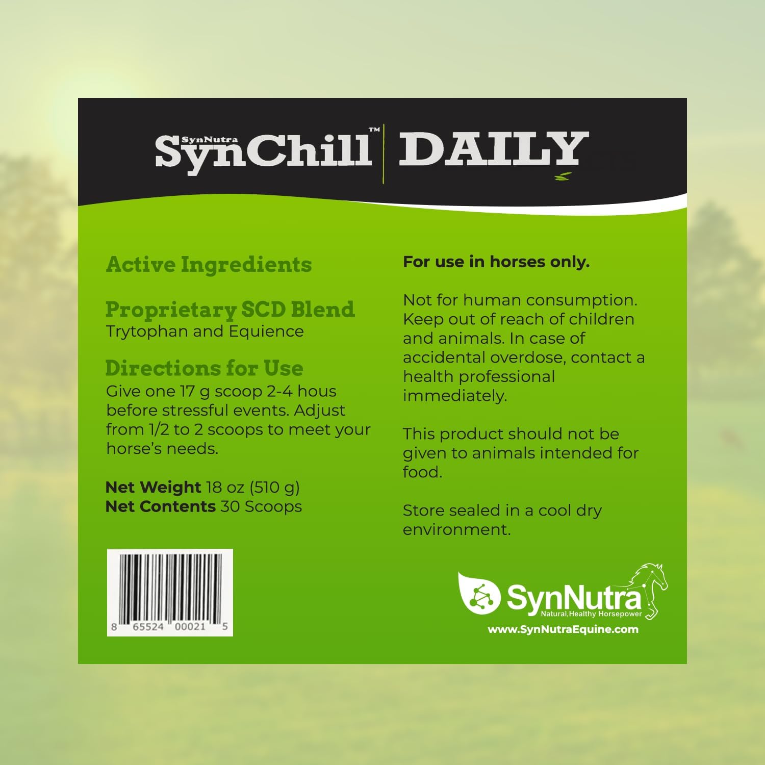 SynNutra SynChill Daily Pellets for Horses, 30 Doses