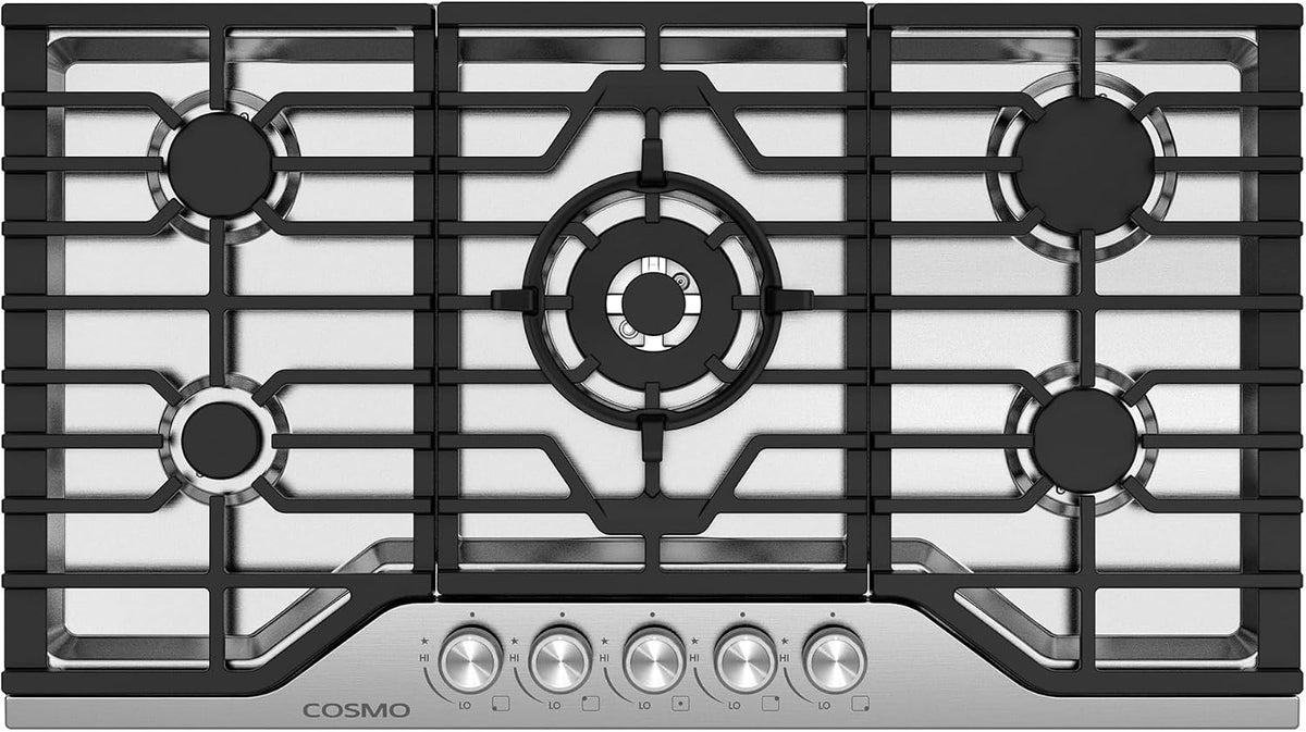36 in. Vista Collection Drop-in 5 Burner Gas Cooktop in Stainless Steel