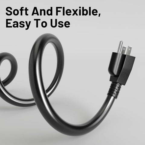 Vockjour 16/3 Black Indoor Outdoor Extension Cord 15 Ft Waterproof