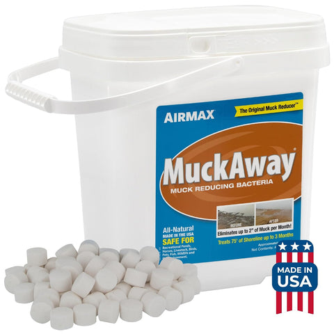 Airmax MuckAway Bacteria Enzyme Tablets for Ponds & Lakes, 8 Scoops