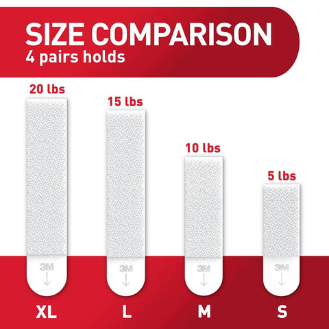 Command XL Heavyweight Picture Hanging Strips, 20 lb Capacity, 32 Pairs (64 Strips), White Adhesive, Damage-Free Wall Hangers for Home Decor