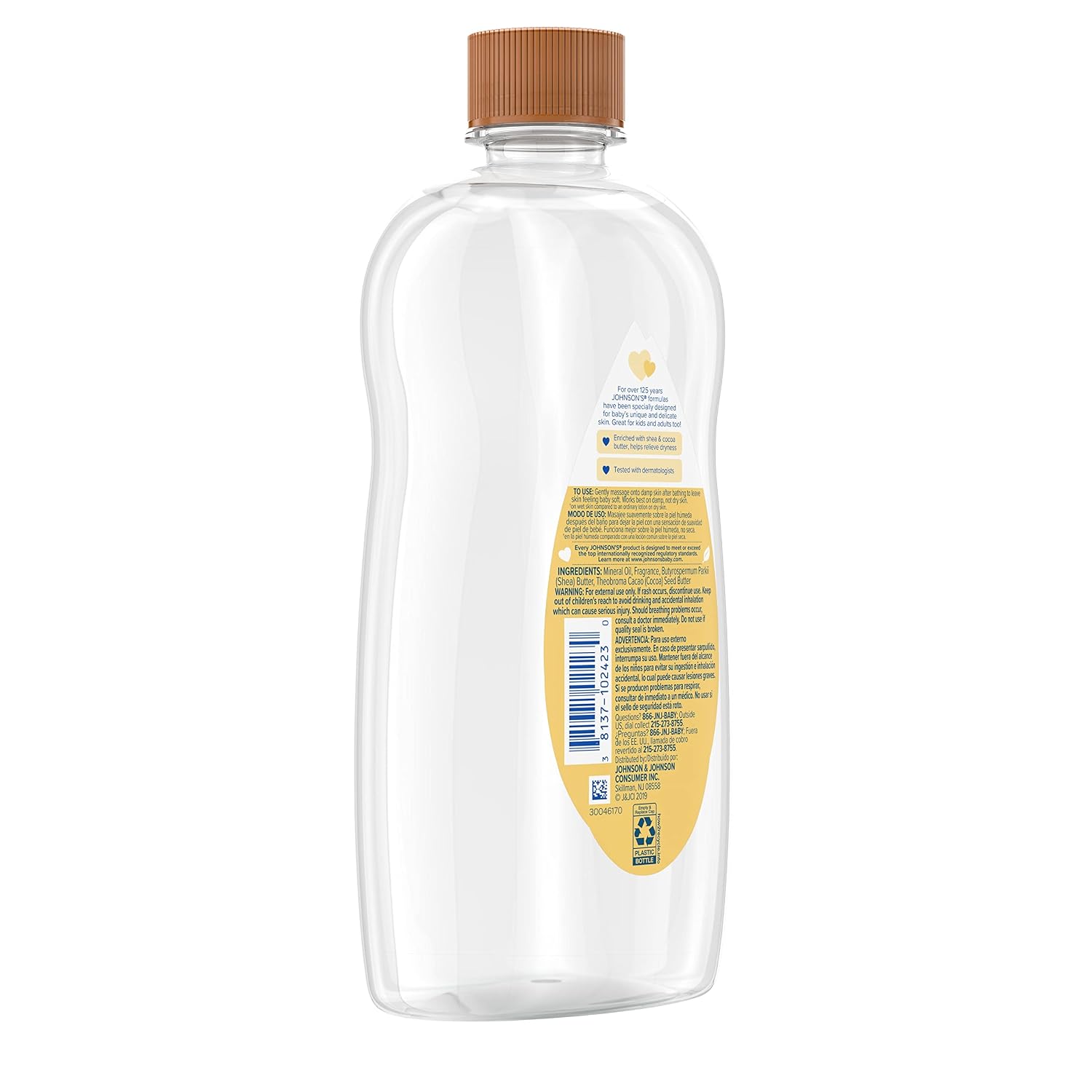 Johnson's Baby Oil with Shea & Cocoa Butter, 20 fl. oz, 6 Pack