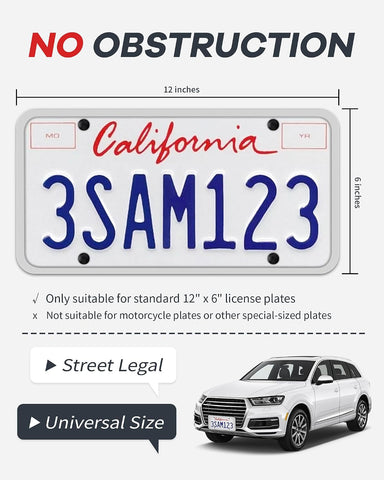Aujen Silicone License Plate Frames 2 Pack Side Opening Car Bracket Holder