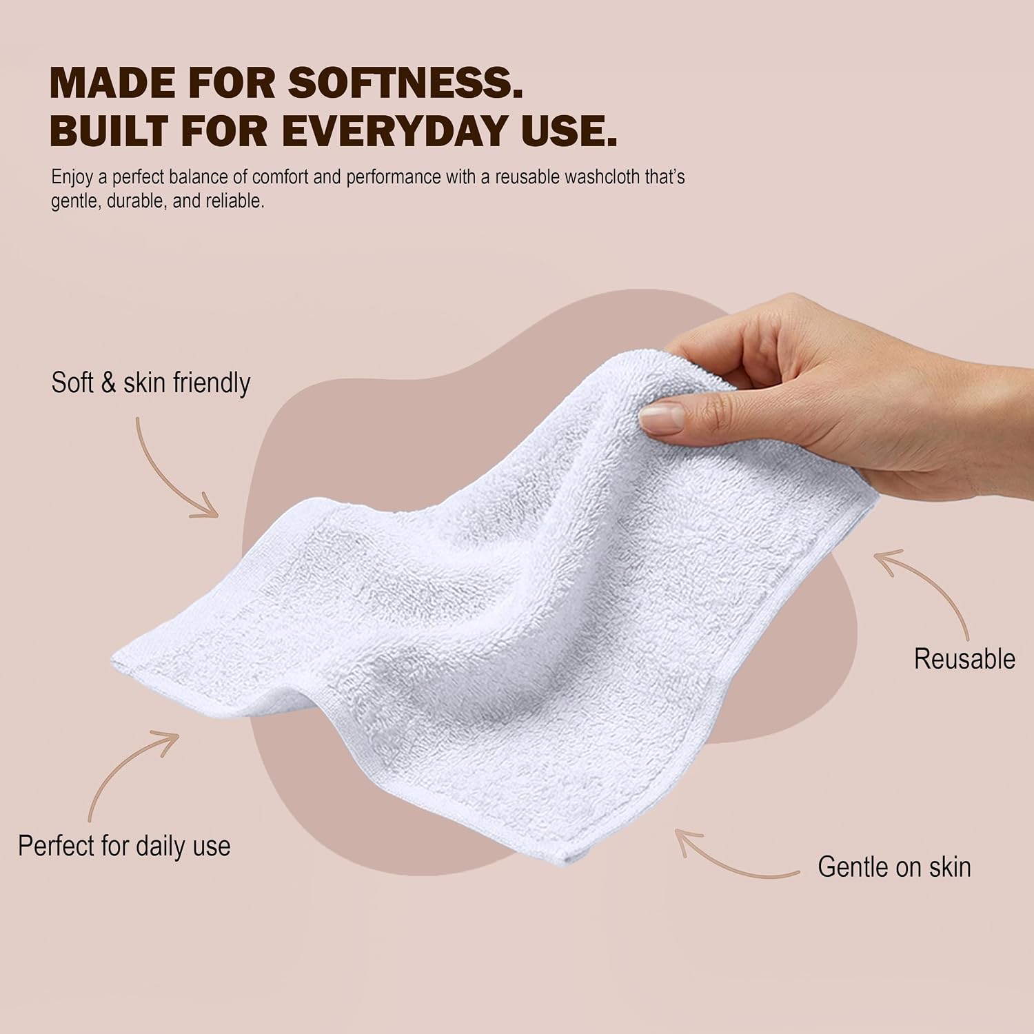Utopia Towels 12 Pack Washcloths, 12x12 in, 100% Cotton, White