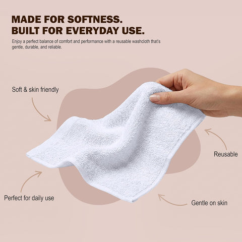 Utopia Towels 12 Pack Washcloths, 12x12 in, 100% Cotton, White