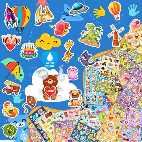 24 Sheets Stickers for Kids & Toddlers, Cute Kids Stickers Variety Pack