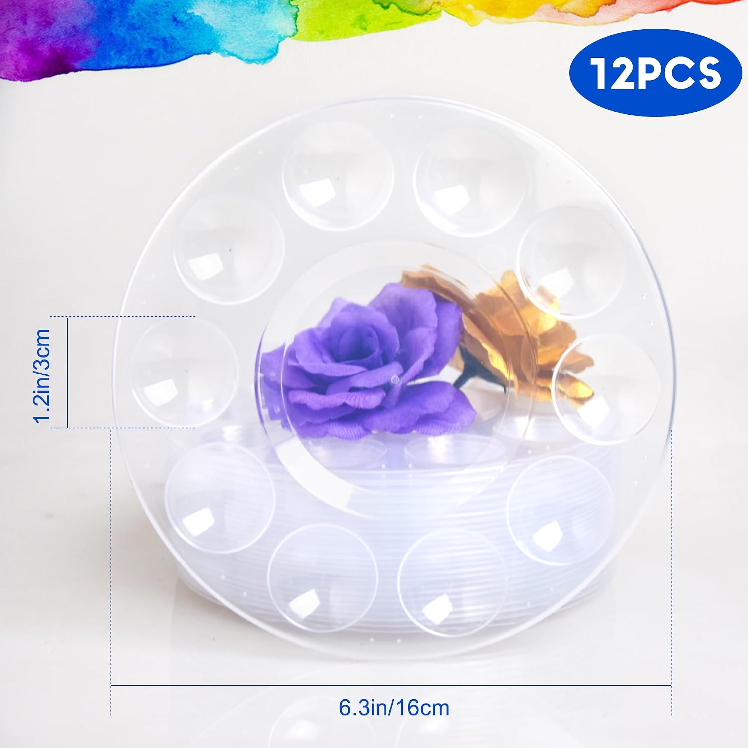 Hulameda 40pcs Clear Art Paint Tray Palette for Kids or Pupils to Painting