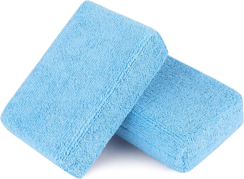 AIDEA Microfiber Applicator Pads-2 Pack, Car Wash Sponge, Blue