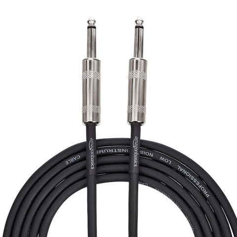 Amazon Basics TS 1/4 Inch Straight Instrument Cable for Electric Guitar, Bass and Keyboard with Anti-Noise Shielding, 10 Foot, Black