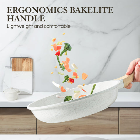 SENSARTE Nonstick Ceramic Frying Pan Skillet, 9.5 Inch Omelet Pan, Healthy Non Toxic Chef Pan, Induction Compatible Egg Pan with Heat Resistant Handle, PFAS-Free