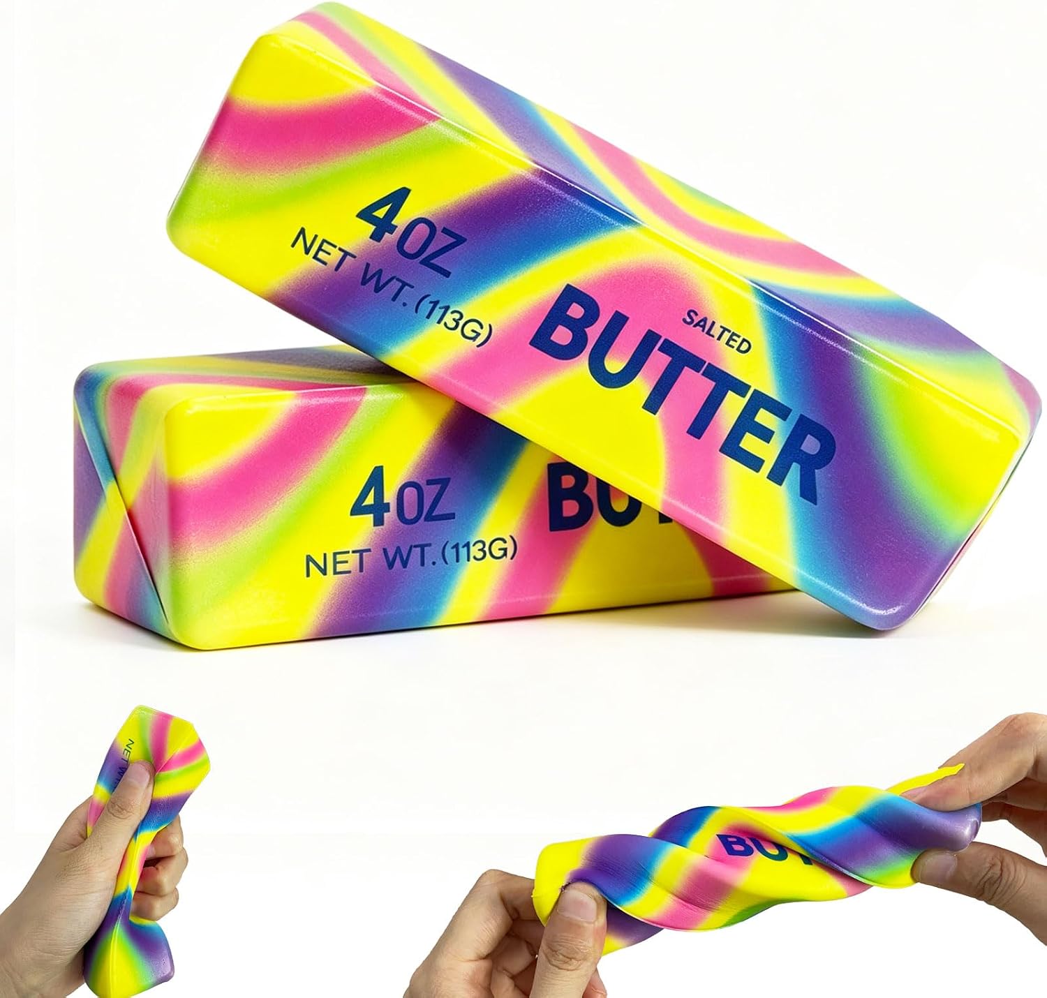 Slow Rising Squishy，Taba Squishy, Stress Balls，Party Favor Gift (Butter stick-2pcs)-0519 (Colorful-2pcs)