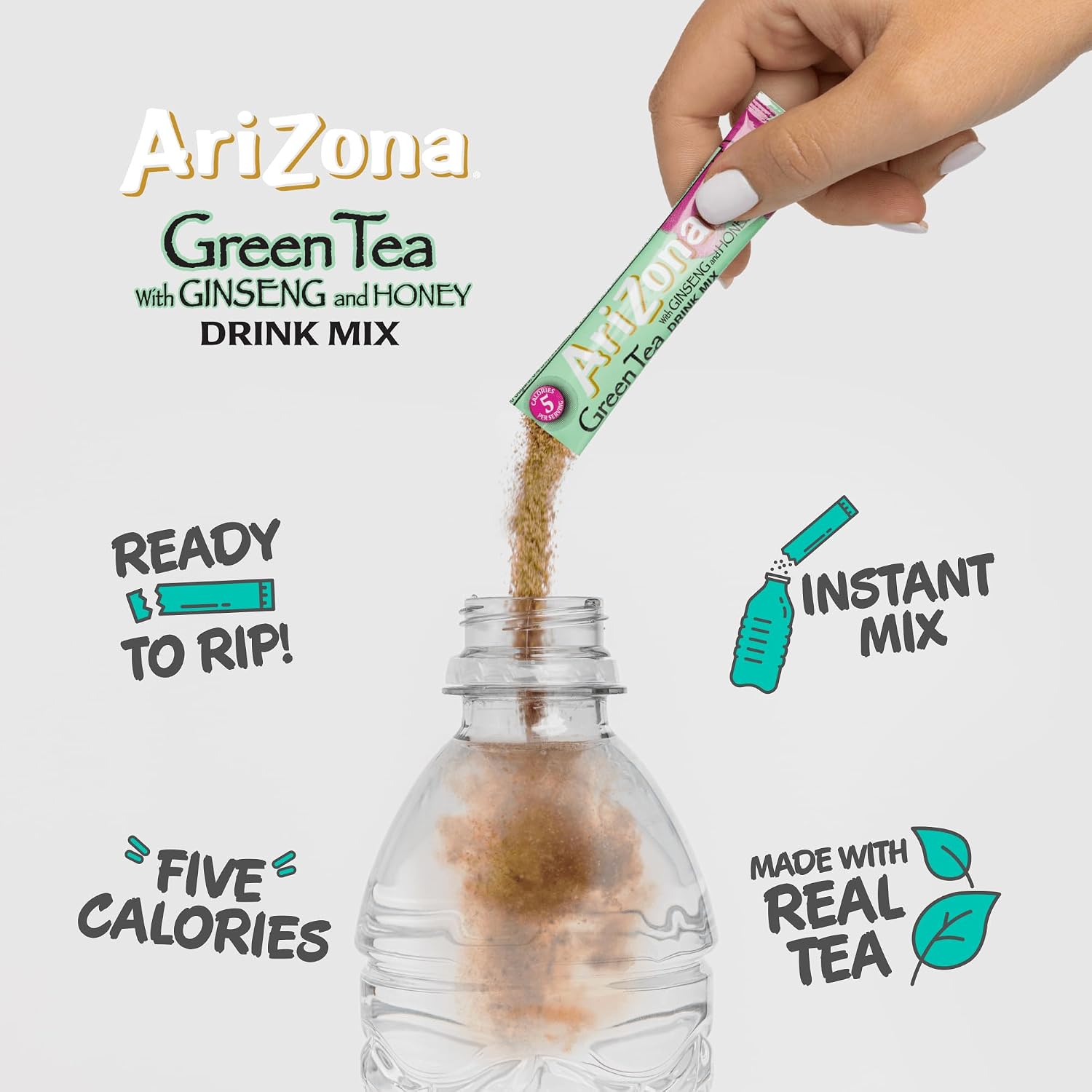 AriZona Green Tea On-the-Go Powder Drink Mix 0.07oz 10ct Box (12 Pack)