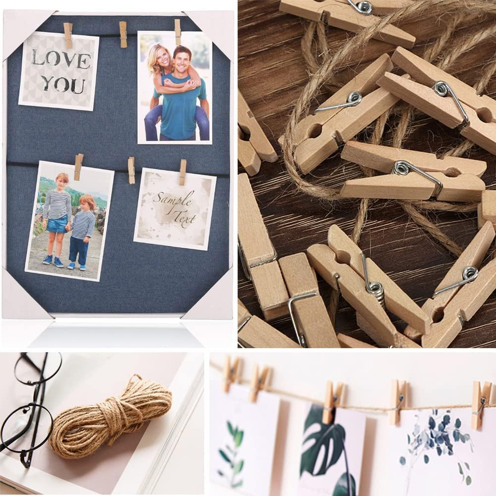 Mini Clothes Pins, 260 PCS Small Wooden Clothes Pins for Photos