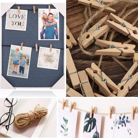 Mini Clothes Pins, 260 PCS Small Wooden Clothes Pins for Photos
