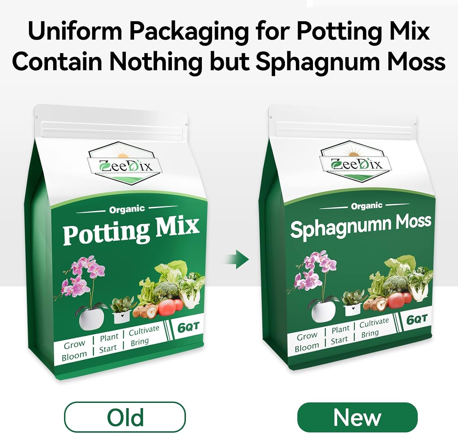 ZeeDix 6QT Natural Sphagnum Moss for Plants, Orchid Moss Potting Mix for Repotting, High Water Retention, Help with Maintain Humidity, Plant Moss for Gardening, Hanging Baskets, Reptile Bedding