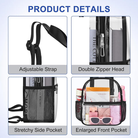 Clear Backpack for Stadium Events Clear Bag for Concets School festivals