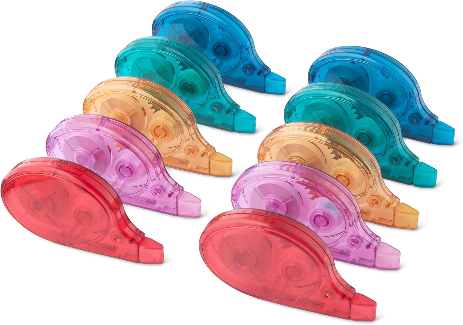 Amazon Basics White-Out Correction Tape with Dispenser, Clean and Easy to Use, 39.3ft, 10-Pack, Tear-Resistant Tape for Office or School Supplies