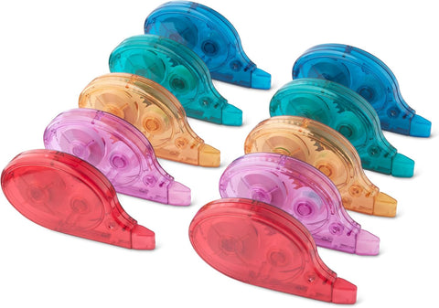 Amazon Basics White-Out Correction Tape with Dispenser, Clean and Easy to Use, 39.3ft, 10-Pack, Tear-Resistant Tape for Office or School Supplies