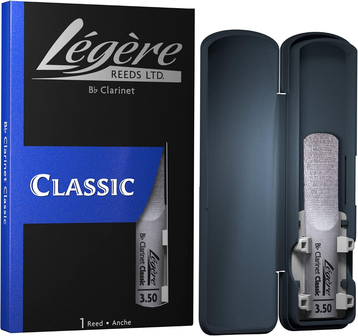 Légère Reeds - Bb Clarinet Reed, Classic, Strength 3.50 (BB3.50) - Easy-playing, Durable, Synthetic Student Clarinet Reed