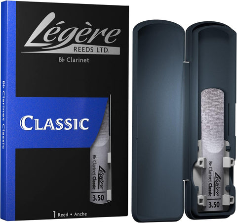 Légère Reeds - Bb Clarinet Reed, Classic, Strength 3.50 (BB3.50) - Easy-playing, Durable, Synthetic Student Clarinet Reed