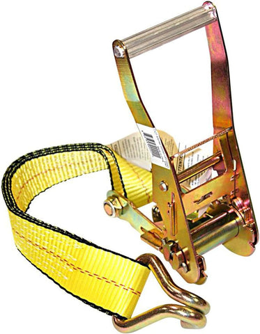 Everest Premium Ratchet Tie Down – 1 PK – 2 IN – 27 FT – 3333 LBS Working Load – 10000 LBS Break Strength – Double J Hook – Cargo Straps Perfect for Moving Appliances, Lawn Equipment and Motorcycles