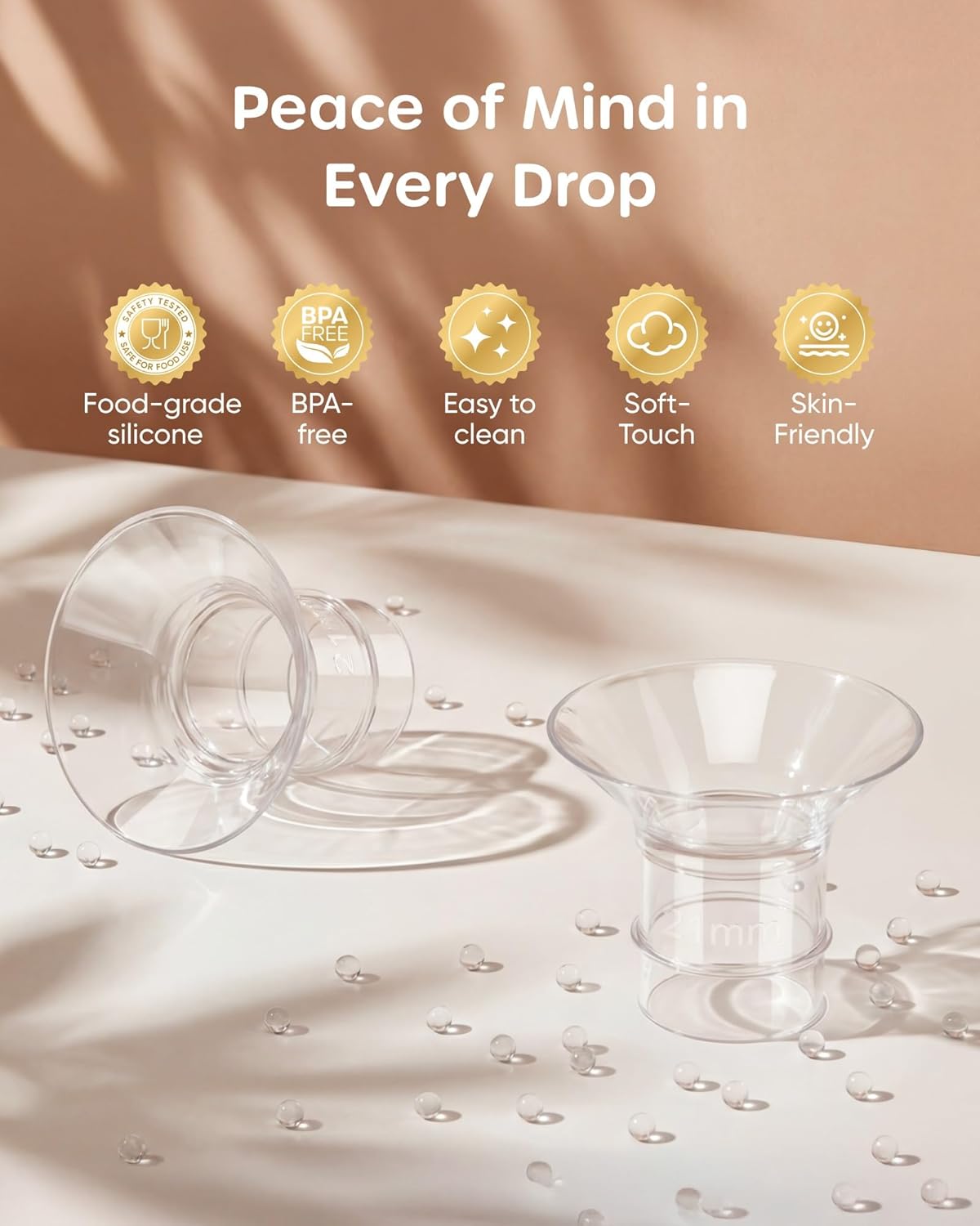Nuliie Silicone Flange Inserts 13/15/17/19/21mm 10PCS for 24mm Breast Pump