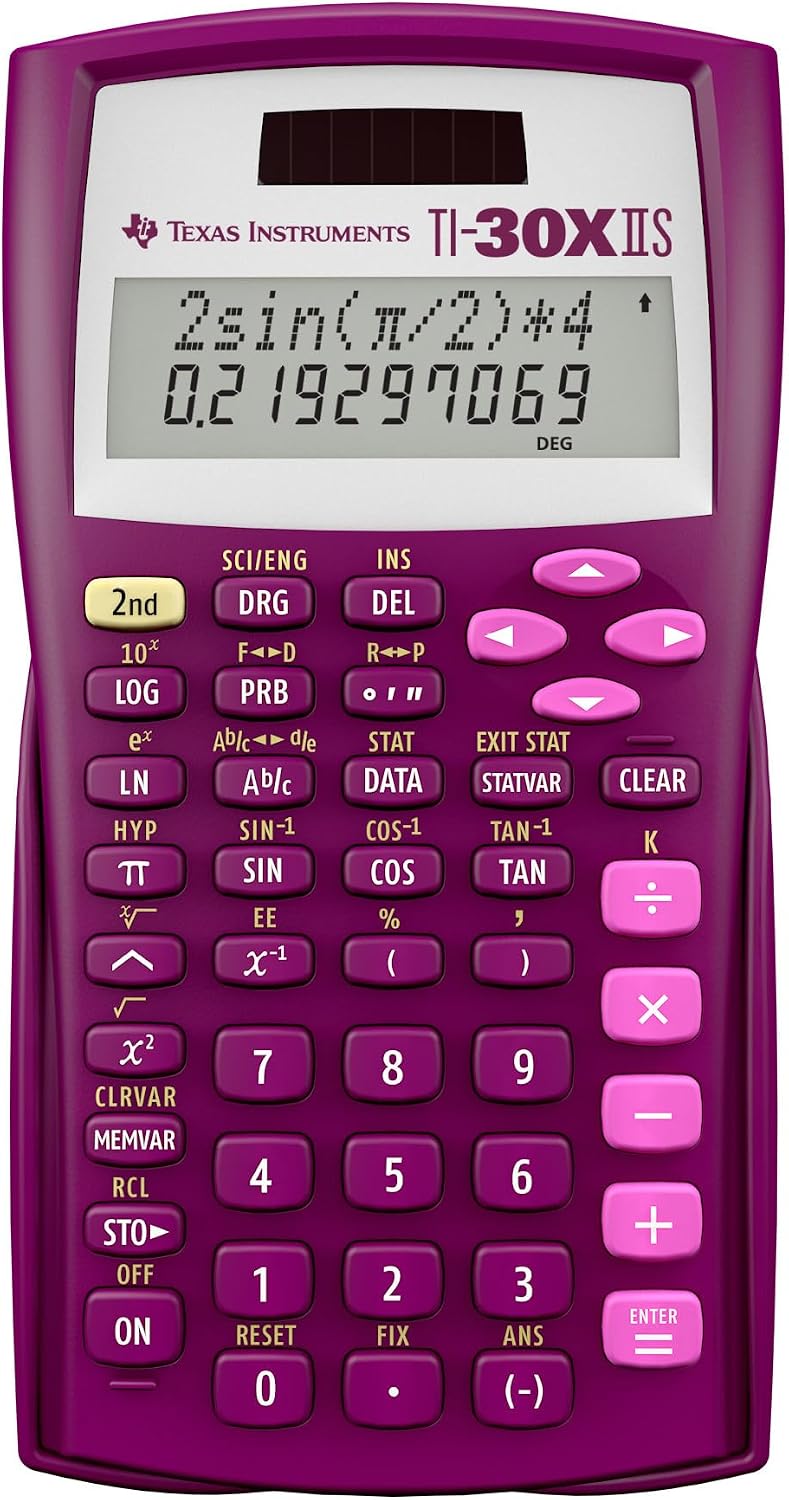 Texas Instruments TI-30XIIS Scientific Calculator, Raspberry Small