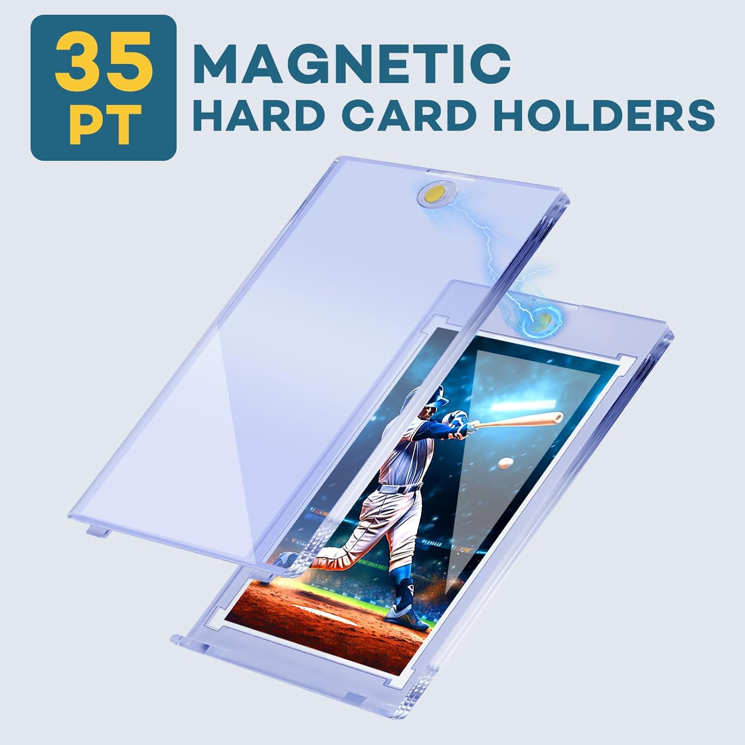 ZENOWICK 60ct Magnetic Card Holders, 35pt One Touch Card Holder