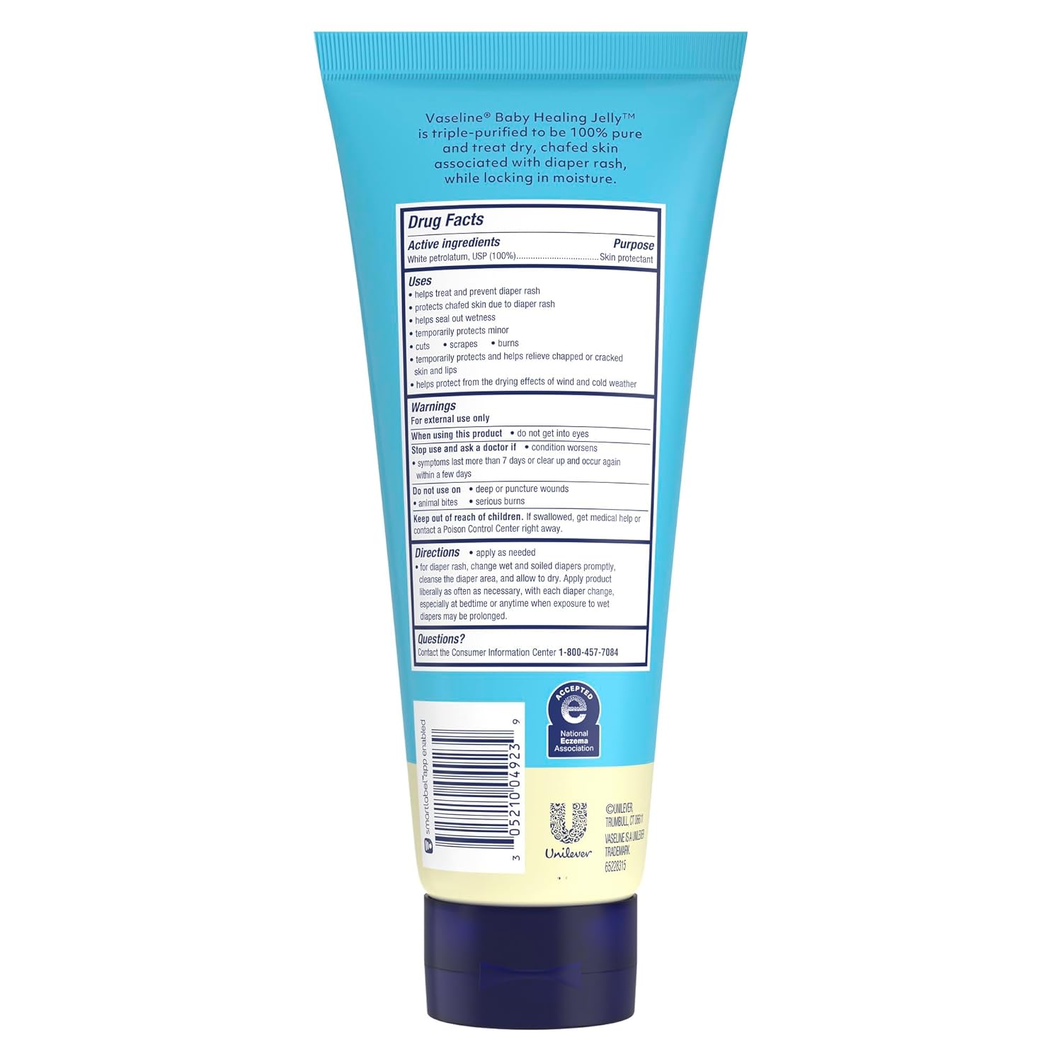 Vaseline Baby Petroleum Healing Jelly Tube for Diaper Rash & Dry Skin 6.8oz