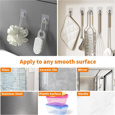 24PCS Picture Hangers Without Nails, Wall Hangers Without Nails, Adhesive Wall Hooks, to use Inside Kitchen, Bathroom, Home and Office (8mm)