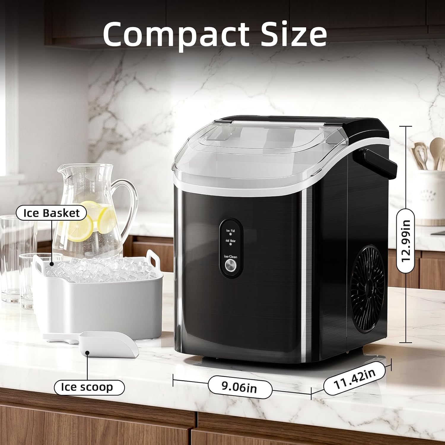 Antarctic Star Nugget Ice Maker Countertop, Soft Chewable Sonic Ice