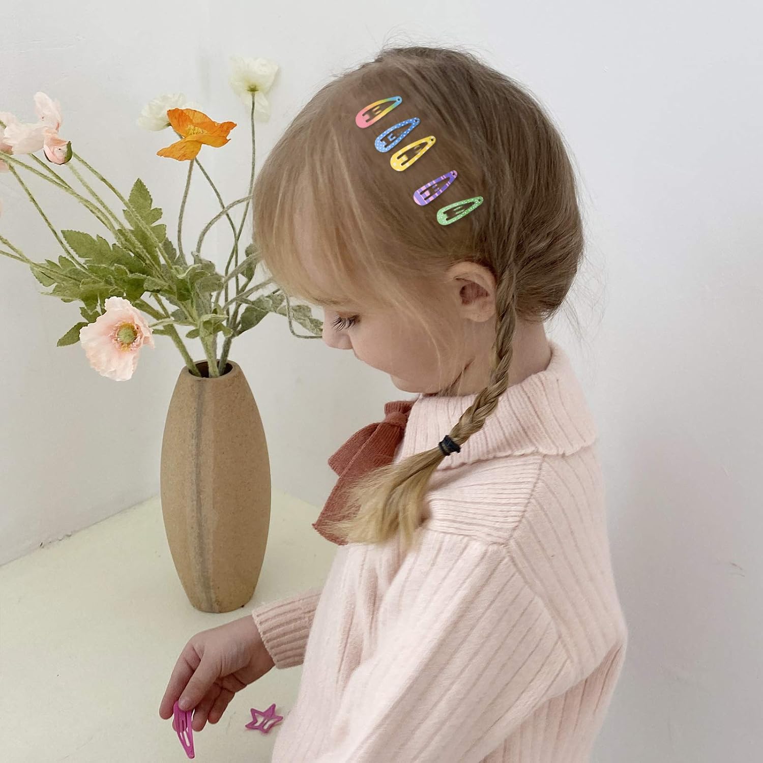 Toddler Hair Clips, 80Pcs 1.2 Inch Mini Snap Hair Clips for Baby Girls Kids