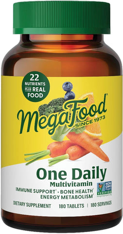 MegaFood One Daily Multivitamin for Women & Men, 22 Nutrients, 180 Tablets