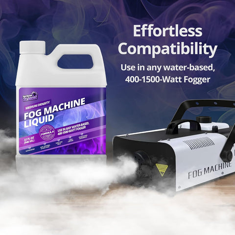 Fog Machine Liquid for Halloween Party and Events, Medium Density, 32oz