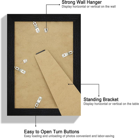 Hongkee 6x9 Picture Frame Set of 2, Real Glass and Wood Frame