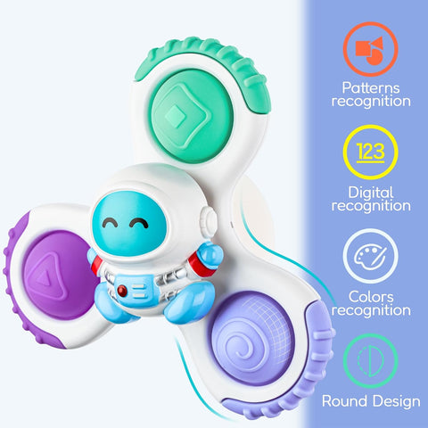ALASOU Pop Suction Cup Spinner Airplane Travel Toys for 1 Year Old Boy Girl