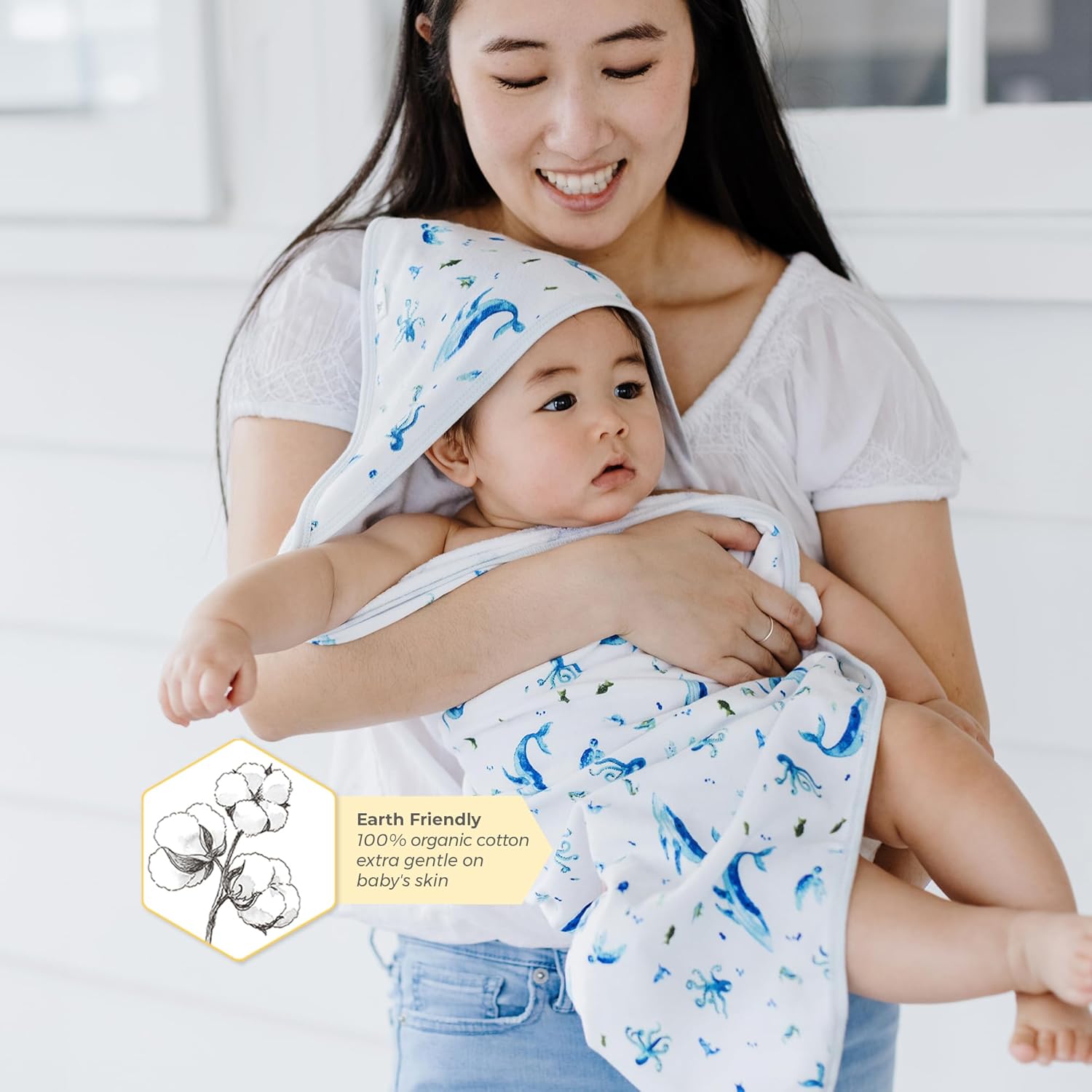 Burt's Bees Baby Infant Hooded Towels, Unisex Bath Essentials, 2-Pack