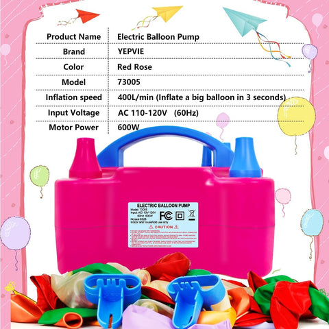 Electric Balloon Pump, Portable 2 Modes Balloon Blower Machine with 14 Balloon Arch Kits, Air Pump for Balloon, Balloon Inflator for Party Decoration