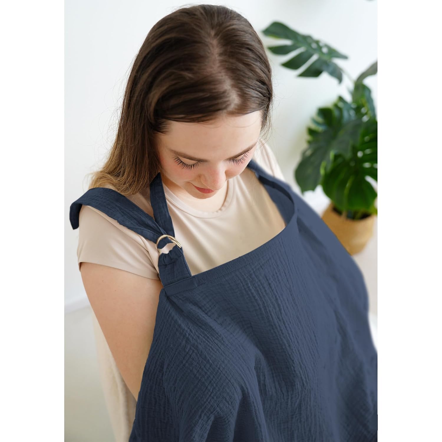MairMore 100% Muslin Cotton Nursing Cover with Arch Neckline for Women