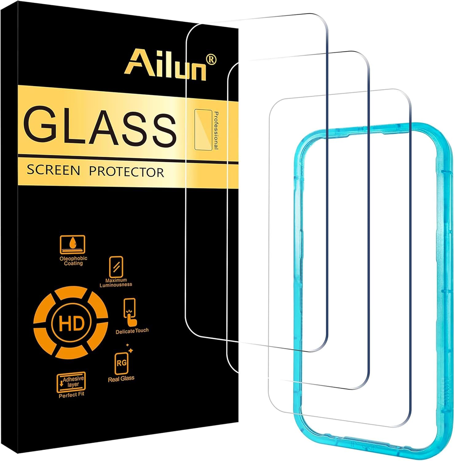 Ailun 3 Pack Screen Protector for iPhone 17 Pro, Tempered Glass