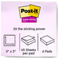 Post-it Super Sticky Notes, 3x3 in, 6 Pads, 2x the Sticking Power, Energy Boost Collection, Bright Colors (Orange, Pink, Blue, Green,Yellow),Recyclable (654-6SSAU)