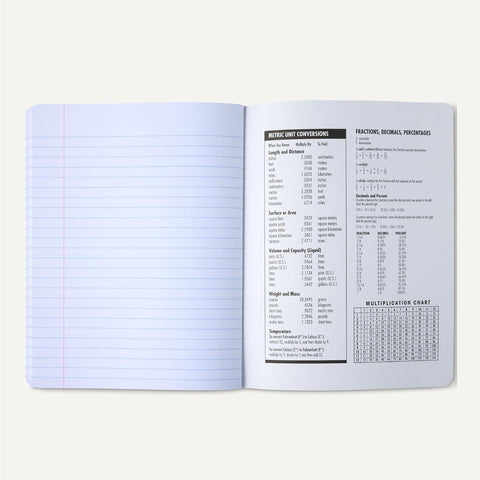 Amazon Basics Composition Notebook, Wide Ruled, 100 Sheets, 9.75" x 7.5", Assorted Marble Colors, 4-Pack