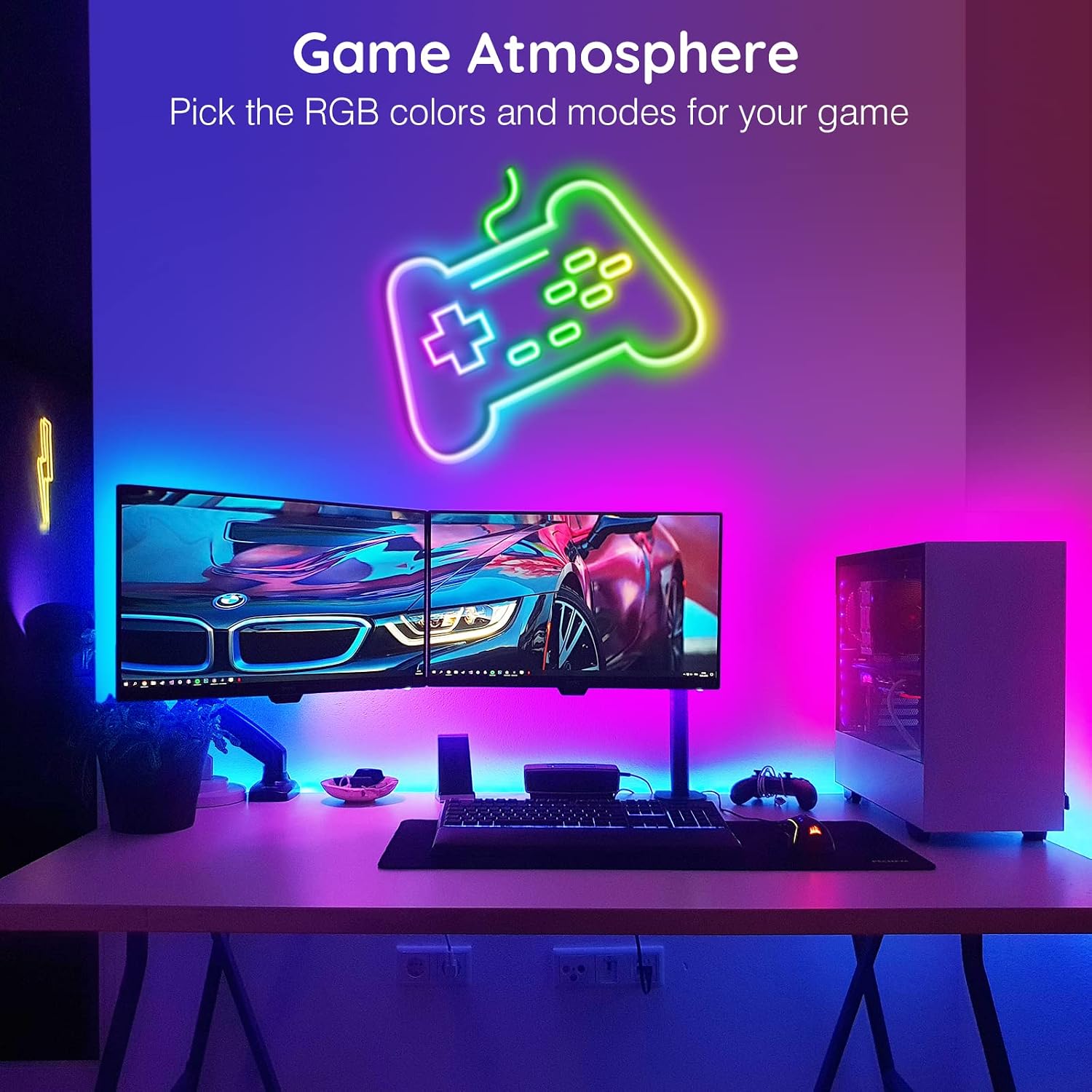 AILBTON 50Ft Neon Rope Lights,Flexible Led Rope Lights Control with App/Remote,Multiple Modes Music Sync Gaming RGB Led Neon Lights for Bedroom Outdoor
