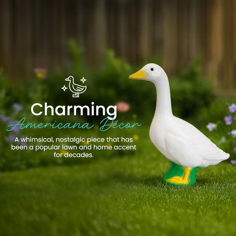 Union Products 23 Inch Front Porch Goose Statue, Lawn Decor Figurine, White