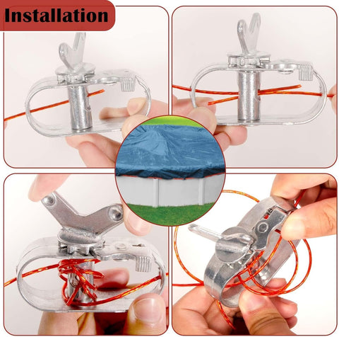 164 FT Swimming Pool Cover Cable and Ratchet Winch Kit