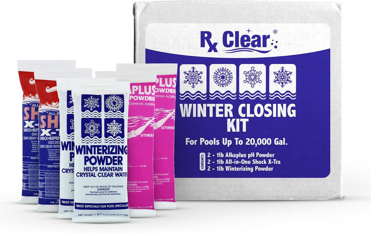 Rx Clear Pool Closing Kit | Up to 20,000 Gallons | Pool Winterizing Kit