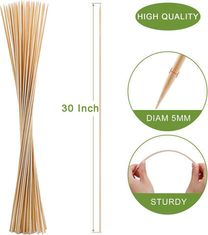 60 PCS Smores Sticks for Open Fire Pits, 30" Marshmallow Roasting Sticks